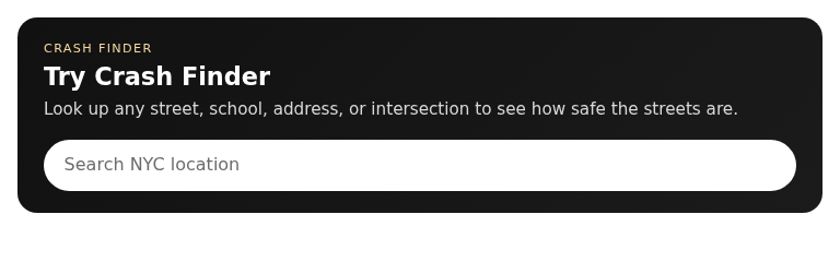 Crash Finder search box only preview