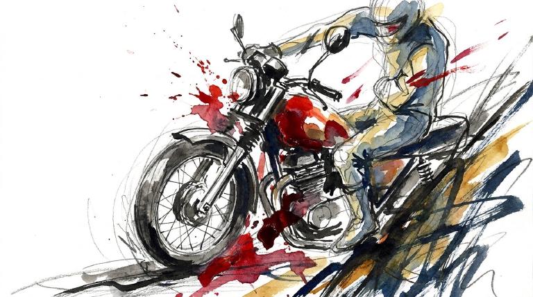 Evening comes, and the street bleeds