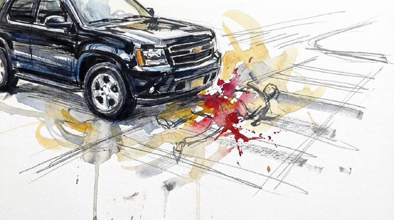 Right turn, crosswalk, death at 30th Street